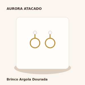 Brinco Argola Dourada Clássica no Atacado